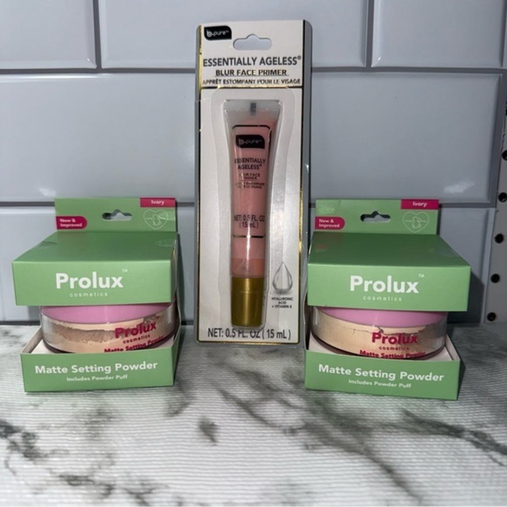 Makeup Bundle – Prolux‎ Matte Setting Powder Ivory + b.pure Blur Face Primer